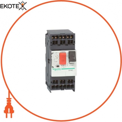 Автоматичний вимикач двигуна, TeSys GV2, 3P, 0.4-0.63 A, thermal magnetic, spring terminals, Schneider, GV2ME043