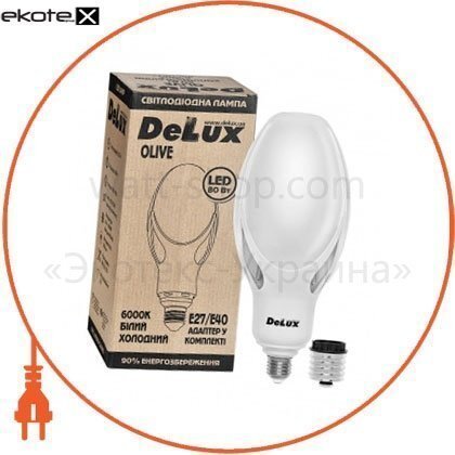 Delux 90011622 лампа светодиодная olive 80вт 6000k e27/е40