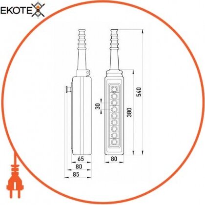Тельферный пост e.cs.stand.xac.a.8813, восьмикнопочный, Enext, s007016