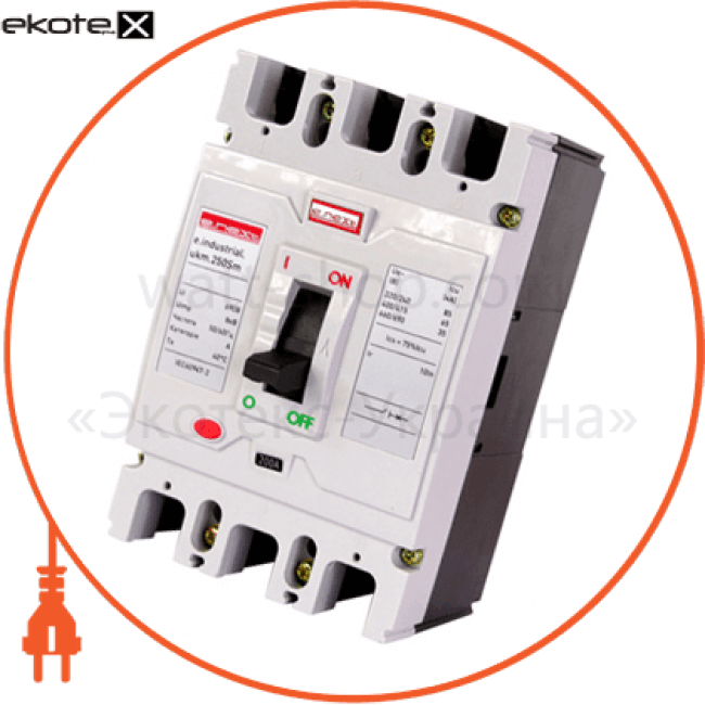 Шафовий автоматичний вимикач e.industrial.ukm.250Sm.100, 3р 100А, Enext, i0650012