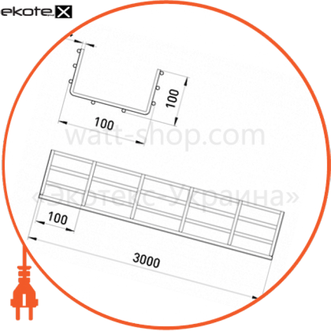 Enext ATK-10-24 лоток проволочный 100х100 4.0 мм, длина 3 м