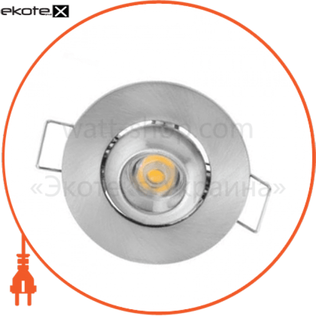 Світильник врізний поворотн. коло,корпус метал d-51mm ip 20 POWER LED 1W 2700K/6400K 70Lm, колір - мат.хром/хром (220-240v), Horoz Electric, 016-028-0001
