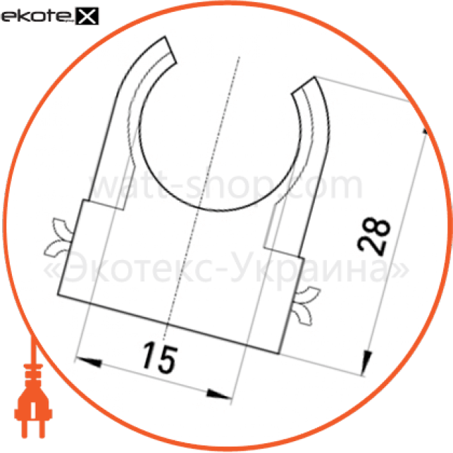 S-подібний кліпса e.pipe.s.clip.stand.16 для труб d16мм, Enext, s12035001
