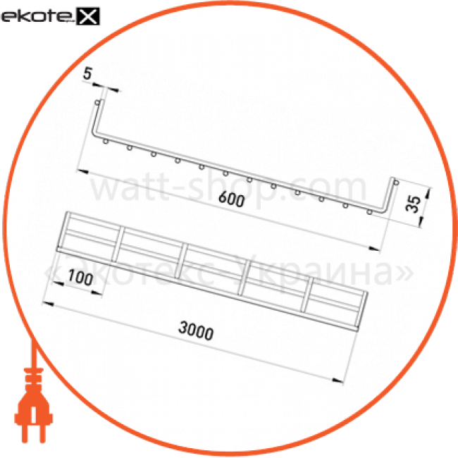 Enext ATK-60-05 лоток проволочный 600х35 5.0 мм, длина 3 м