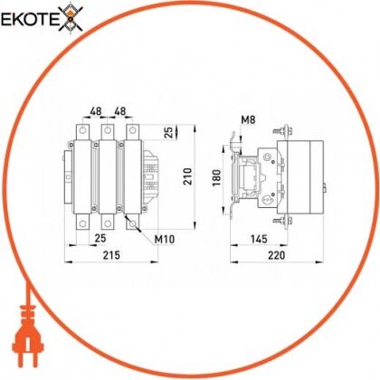 Контактор e.industrial.ukc.500.400, 500А, 400В, 1NO, Enext, i.0090068