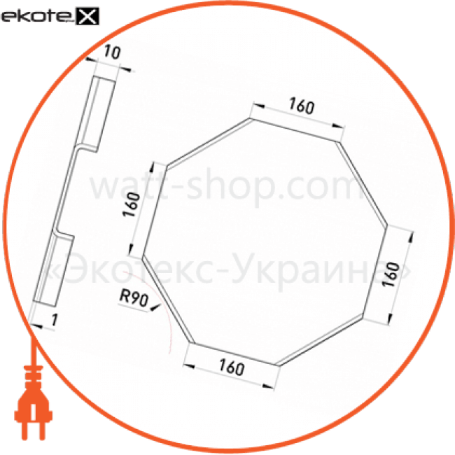 Кришка хрестовини 160 мм, Enext, 316-K