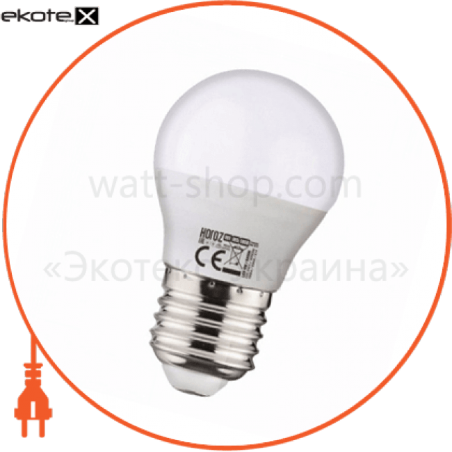 Horoz Electric 001-005-0006-3 лампа шарик smd led 6w 3000k е27 480lm 175-250v
