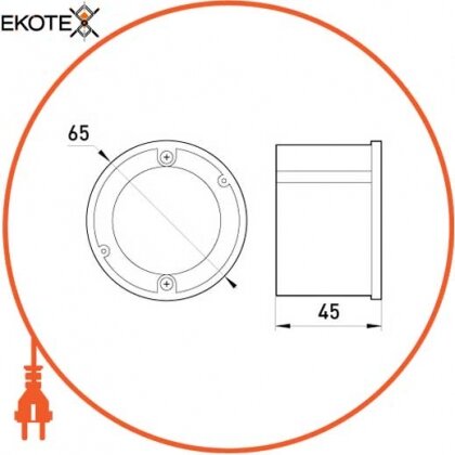 Коробка настановна e.db.stand.203.d65 гіпсокартон, одиночна, упор металевий, Enext, s027010