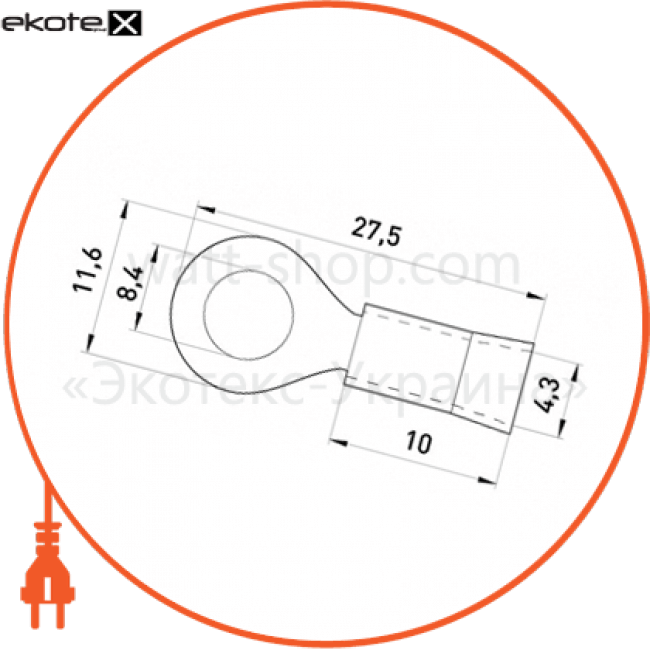 Enext s1036017 изолированный наконечник e.terminal.stand.rv1.1,25.8. black 0.5-1.5 кв. мм, черный