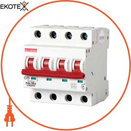 Enext i0180032 модульный автоматический выключатель e.industrial.mcb.100.4. c25, 4 р, 25а, c, 10ка
