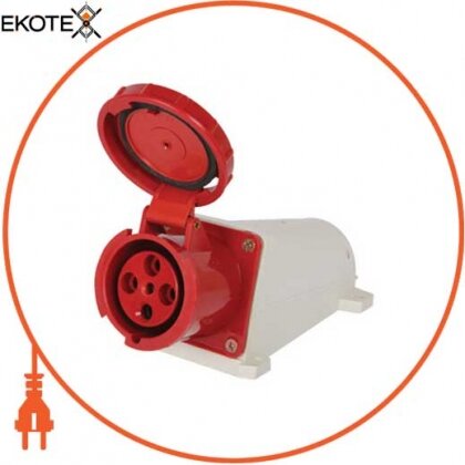 Силова розетка стаціонарна e.socket.pro.4.63, 4п., 380В, IP 67, 63А (134), Enext, p012006