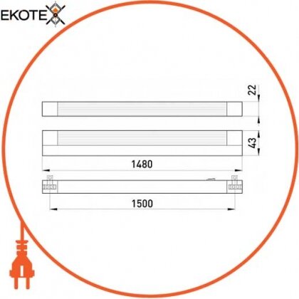 Enext l001052 светильник люминесцентный e.lum.ch.1301.1.35 с электронным балластом с лампой т5