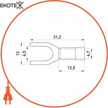 Enext s2036043 изолированный наконечник вилочный e.terminal.stand.sv.5,5.6.red 4-6 кв. мм, красный