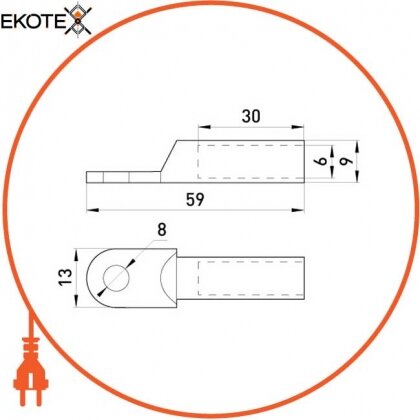 Кабельний мідний наконечник e.end.stand.dt.b10, Enext, s060001
