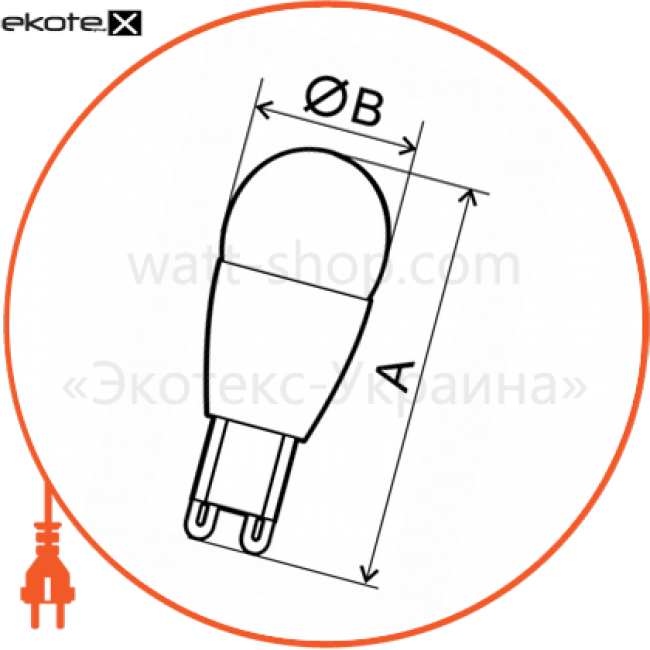Лампа світлодіодна капсула LC-7 3,5 W G9 3000K алюмопласт. корп. A-LC-0270, Electrum, A-LC-0270