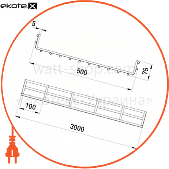 Enext ATK-50-45 лоток проволочный 500х75 5.0 мм, длина 3 м