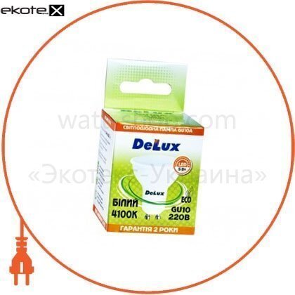 лампа світлодіодна DELUX GU10A 5Вт 4100K 220В GU10 білий, Delux, 90008348
