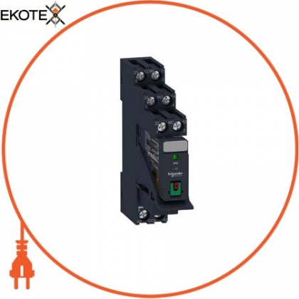 Schneider RXG22P7PV interface plug-in relay pre-assembled, 5 a, 2 co, lockable test button, led, protection module, 230 v ac