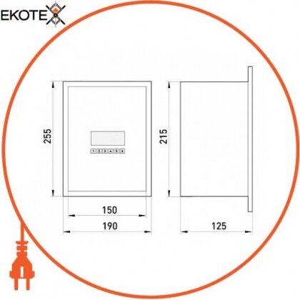 Шафа розподільний e.mbox.RP-6-P-Z мет. вбудовуваний, 6 мод. c замком, 215х150х125 мм, Enext, RP-6-P Z