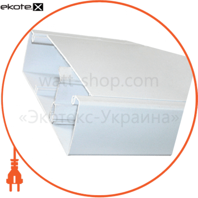 Короб пластиковий c перегородкою e.trunking.clapb.01.stand.50.25, 50х25мм, 2м, Enext, s14033001