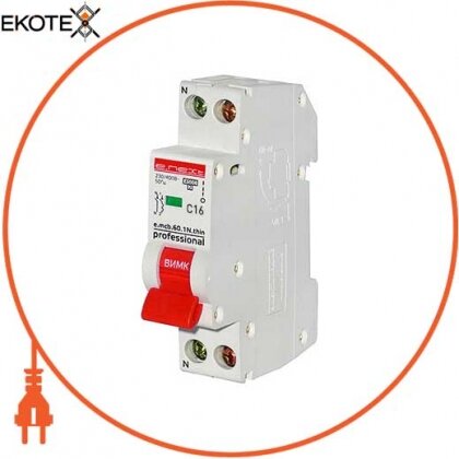 Enext p055001 модульный автоматический выключатель e.mcb.pro.60.1n.с16.thin, 1р + n, 16а, c, 4,5ка, тонкий