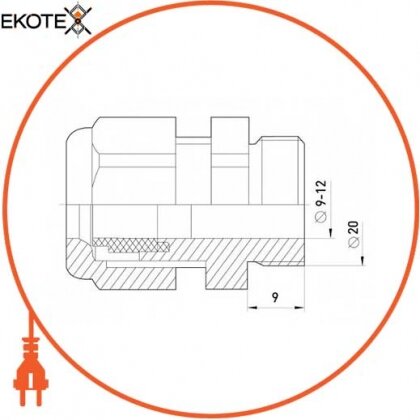 Кабельний затискач PG-13.5 для коробок TAREL, Enext, 1111-013