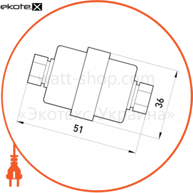 Ізолятор пластиковий e.bus.sm.stand.51, Enext, s054005