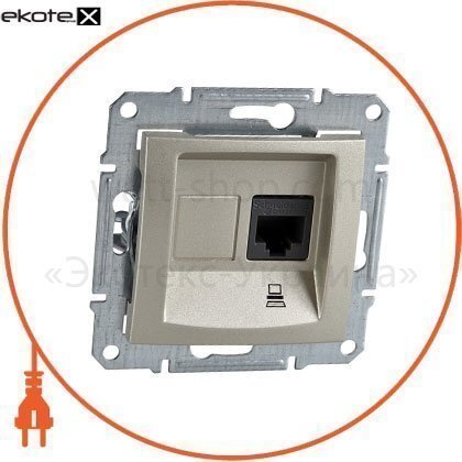 Sedna Розетка одинарна PC RJ45 cat.6 STP без рамки, титан, Schneider, SDN4700168