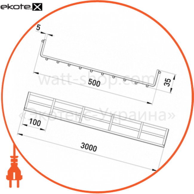 Enext ATK-50-05 лоток проволочный 500х35 5.0 мм, длина 3 м