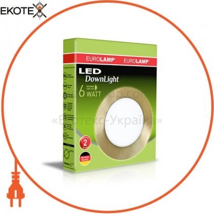 Світлодіодний EUROLAMP LED Світильник круглий точковий 6W 4000K(golden), Eurolamp, LED-DLR-6/4(golden)