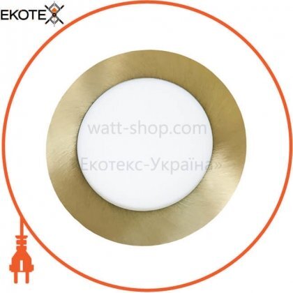 Світлодіодний EUROLAMP LED Світильник круглий точковий 6W 4000K(golden), Eurolamp, LED-DLR-6/4(golden)