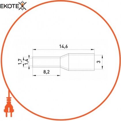 Ізольований наконечник втулковий e.terminal.stand.e1008.grey 1,0 кв. мм, сірий, Enext, s3036020