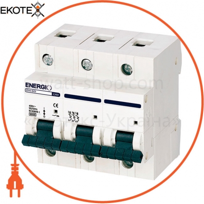 Автоматичний вимикач ENERGIO EN 3P C 80А 6кА, ENERGIO, 70649