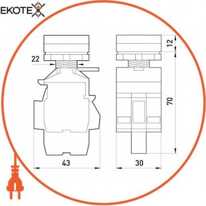 Кнопка-індикатор e.pb.la.stand.32.td.11.yellow, жовта, Enext, s010005