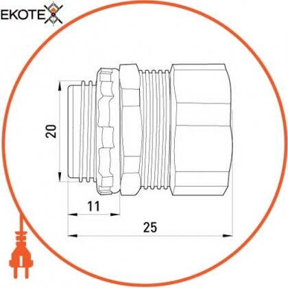 Enext s045004 ввод прямой e.met.dir.stand.sldx.15 для металлорукава 15мм (1/2)