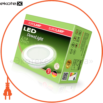 Eurolamp LED-DLR-6/3(скло) eurolamp led светильник круглый стекло downlight 6w 3000k (30)