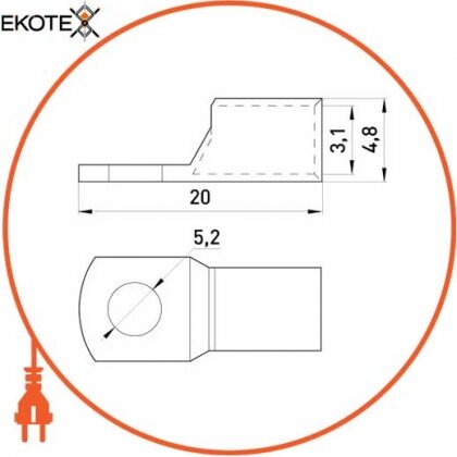 Enext s040014 медный кабельный наконечник е.end.stand.sc.4