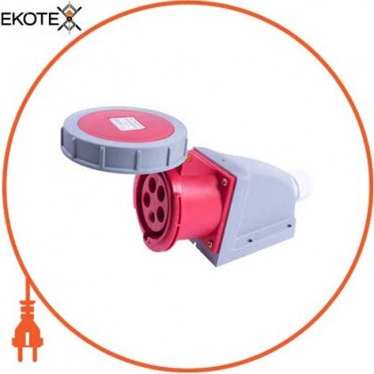 Силова розетка стаціонарна e.socket.125.32.67, 5п., 400В, 32А, IP 67, Enext, i082012