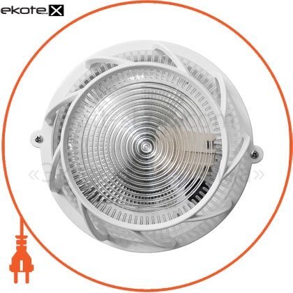 Ecostrum ПП-1051-10-3/6 светильник нпп-65 круг белый прозр.с рис.,с решеткой пп-1051-10-3/6