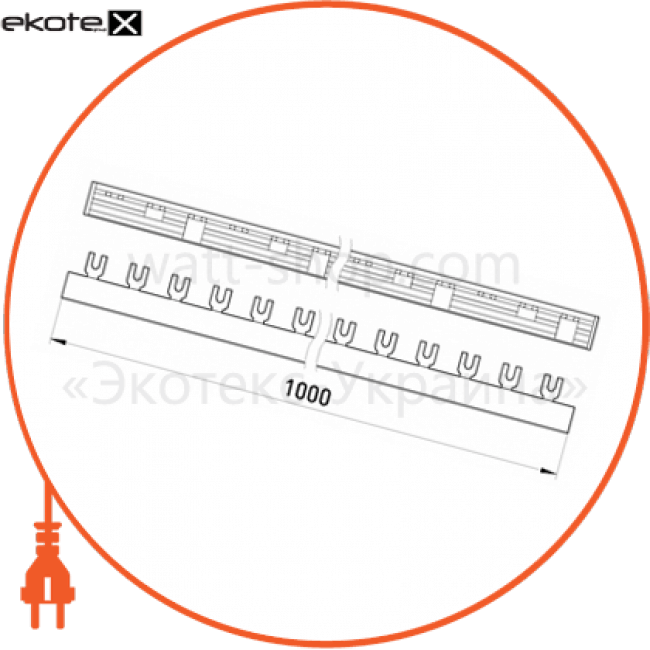 Enext s180003 шина соединительная e.bc.u.stand.3.63 вилочного u-типа 3р, 63а