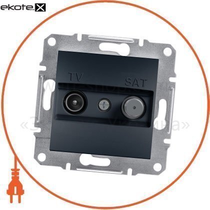Asfora TV-SAT Розетка індивідуальна - 1дБ, без рамки антрацит, Schneider, EPH3400471