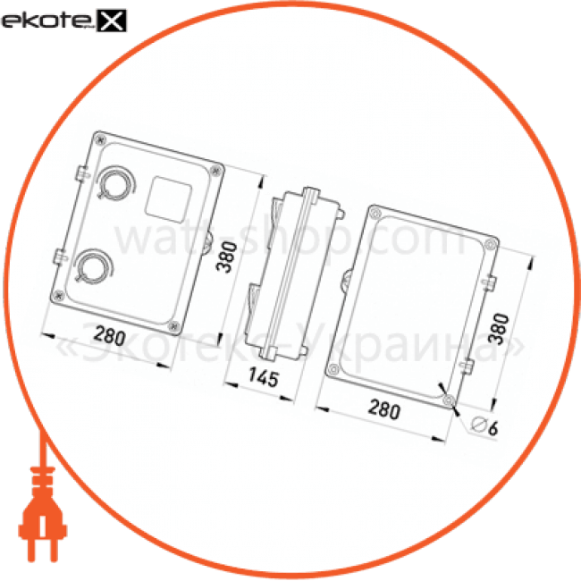 Enext s0110003 корпус пластиковый e.mbox.stand.plastic.n.f3, под трехфазный счетчик, навесной, с комплектом метизов