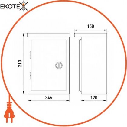 Enext s0100130 корпус e.mbox.stand.n.15. z металлический, под 15мод., герметичный ip54, навесной, с замком