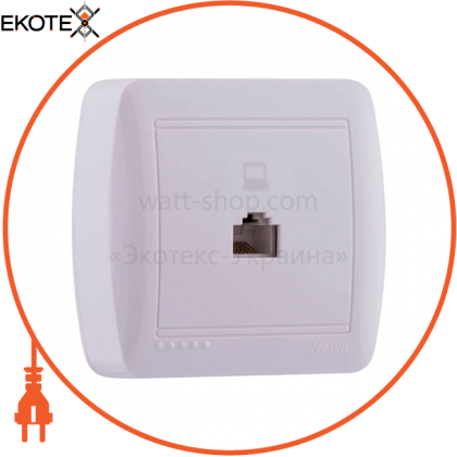 Розетка комп'ютерна 711-0200-139 Колір Білий/Білий 250V 16A~, Lezard, 711-0200-139