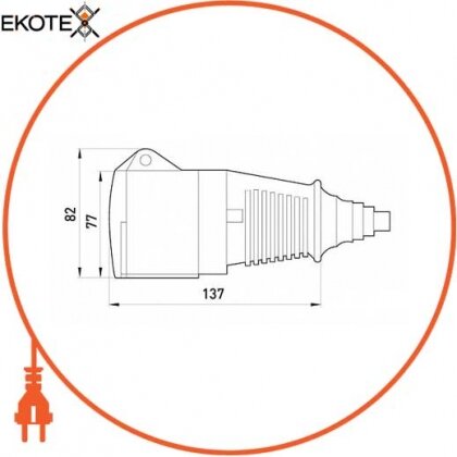 Силова розетка переносна 3Р+N, 400В, 32А, IP44, Enext, 2643-326
