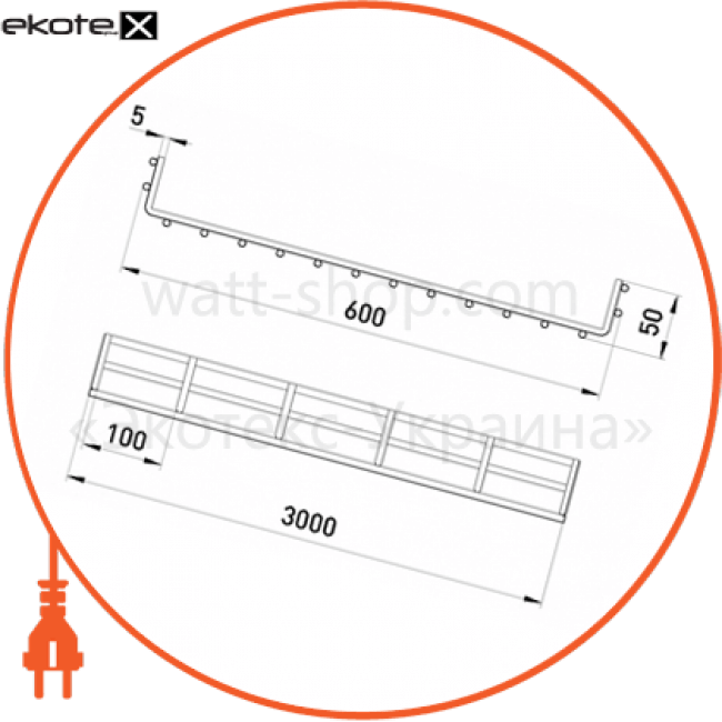 Enext ATK-60-15 лоток проволочный 600х50 5.0 мм, длина 3 м