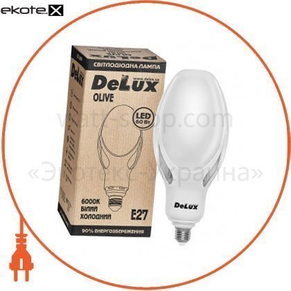 Delux 90011620 лампа светодиодная olive 60вт e27 6000k