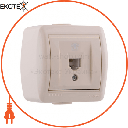 Розетка телефонна євро 710-0300-137 Колір Крем / Крем 10A 250V~, Lezard, 710-0300-137