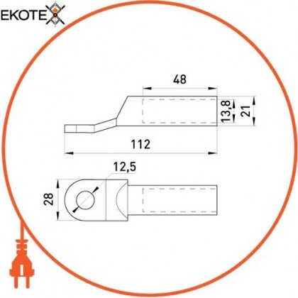 Enext s038007 медно-алюминиевый кабельный наконечник e.end.stand.ca.dtl.1.95