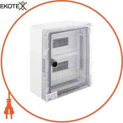 Корпус ударостійкий з АБС-пластику e.plbox.250.330.130.18m.tr, 250х330х130мм, IP65 з прозорими дверима і під панеллю 18 модулів, Enext, CP5112